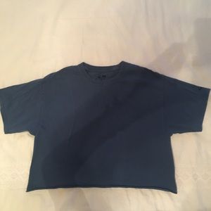 Blue Oversized Cropped Champion T-shirt